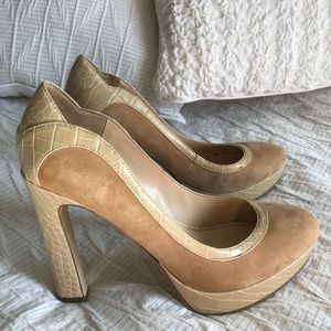 💵⬇️🚨3”+ Audrey Brooke Tan/Cream heels 👠 💗👠